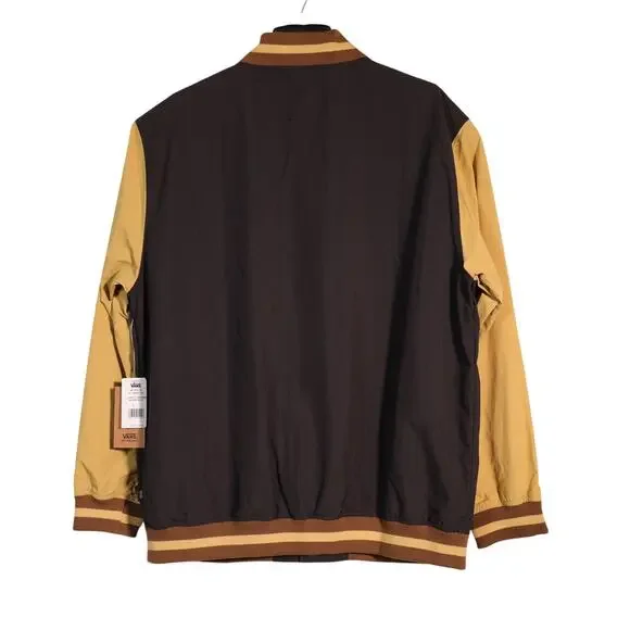 Vans Men’s Nylon Varsity Bomber Jacket – Black & Antelope Tan – Size Large – NWT - Picture 4 of 9